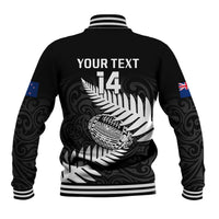 Personalised Aotearoa Rugby Baseball Jacket Go Black Fern Pacific NZ Maori 2023 - Wonder Print Shop