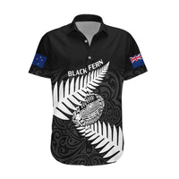 Personalised Aotearoa Rugby Hawaiian Shirt Go Black Fern Pacific NZ Maori 2023 - Wonder Print Shop