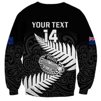 Personalised Aotearoa Rugby Sweatshirt Go Black Fern Pacific NZ Maori 2023 - Wonder Print Shop