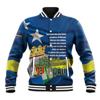 Personalized Curacao Flag Day Baseball Jacket Felis Dia di Himno i Bandera