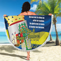 Curacao Flag Day Beach Blanket Felis Dia di Himno i Bandera
