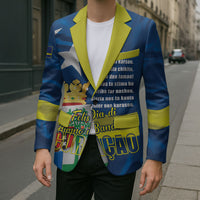 Personalized Curacao Flag Day Blazer Felis Dia di Himno i Bandera