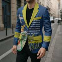 Personalized Curacao Flag Day Blazer Felis Dia di Himno i Bandera