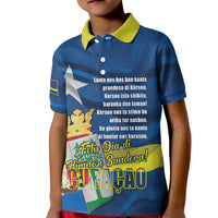 Personalized Curacao Flag Day Kid Polo Shirt Felis Dia di Himno i Bandera