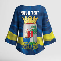 Personalized Curacao Flag Day Kimono Sleeve Blouse Felis Dia di Himno i Bandera