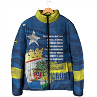 Personalized Curacao Flag Day Padded Jacket Felis Dia di Himno i Bandera
