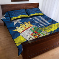 Curacao Flag Day Quilt Bed Set Felis Dia di Himno i Bandera