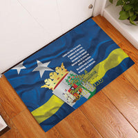 Curacao Flag Day Rubber Doormat Felis Dia di Himno i Bandera