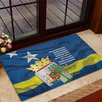 Curacao Flag Day Rubber Doormat Felis Dia di Himno i Bandera