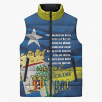 Personalized Curacao Flag Day Sleeveless Puffer Jacket Felis Dia di Himno i Bandera