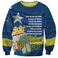 Personalized Curacao Flag Day Sweatshirt Felis Dia di Himno i Bandera