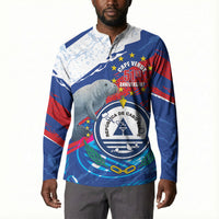 Personalized Cape Verde Independence Day Button Sweatshirt 51st Anniversary Manatee Coat Of Arms