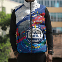 Personalized Cape Verde Independence Day Sleeveless Puffer Jacket 51st Anniversary Manatee Coat Of Arms