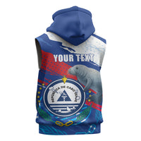 Personalized Cape Verde Independence Day Sleeveless Zip Hoodie 51st Anniversary Manatee Coat Of Arms