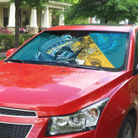 Personalized Bahamas Independence Day Auto Sun Shade Happy 10 July Blue Marlin Coat Of Arms