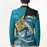Personalized Bahamas Independence Day Blazer Happy 10 July Blue Marlin Coat Of Arms