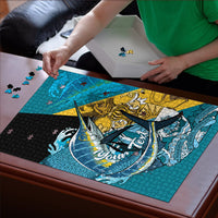 Personalized Bahamas Independence Day Puzzle Happy 10 July Blue Marlin Coat Of Arms