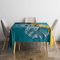 Personalized Bahamas Independence Day Tablecloth Happy 10 July Blue Marlin Coat Of Arms