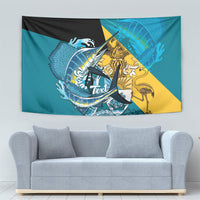 Personalized Bahamas Independence Day Tapestry Happy 10 July Blue Marlin Coat Of Arms