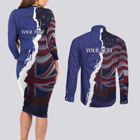 Personalized Hawaii Statehood Day Couples Matching Long Sleeve Bodycon Dress and Long Sleeve Button Shirt 66th Anniversary - Wonder Print Shop