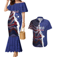 Personalized Hawaii Statehood Day Couples Matching Mermaid Dress and Hawaiian Shirt 66th Anniversary - Wonder Print Shop