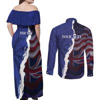 Personalized Hawaii Statehood Day Couples Matching Off Shoulder Maxi Dress and Long Sleeve Button Shirt 66th Anniversary - Wonder Print Shop
