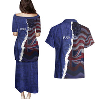 Personalized Hawaii Statehood Day Couples Matching Puletasi and Hawaiian Shirt 66th Anniversary - Wonder Print Shop