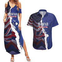 Personalized Hawaii Statehood Day Couples Matching Summer Maxi Dress and Hawaiian Shirt 66th Anniversary - Wonder Print Shop