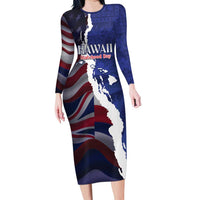 Personalized Hawaii Statehood Day Family Matching Long Sleeve Bodycon Dress and Hawaiian Shirt 66th Anniversary - Wonder Print Shop