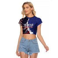 Personalized Hawaii Statehood Day Raglan Cropped T Shirt 66th Anniversary - Wonder Print Shop