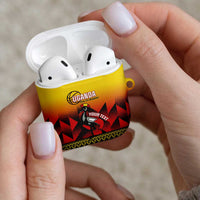 Uganda Basketball Custom AirPods Case Come On Silverbacks African Pattern - Wonder Print Shop