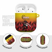 Uganda Basketball Custom AirPods Case Come On Silverbacks African Pattern - Wonder Print Shop