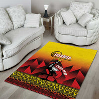 Uganda Basketball Custom Area Rug Come On Silverbacks African Pattern - Wonder Print Shop