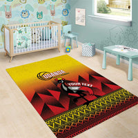 Uganda Basketball Custom Area Rug Come On Silverbacks African Pattern - Wonder Print Shop