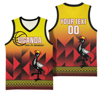Uganda Basketball Custom Basketball Jersey Come On Silverbacks African Pattern - Wonder Print Shop