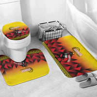 Uganda Basketball Custom Bathroom Set Come On Silverbacks African Pattern - Wonder Print Shop