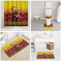 Uganda Basketball Custom Bathroom Set Come On Silverbacks African Pattern - Wonder Print Shop