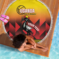 Uganda Basketball Custom Beach Blanket Come On Silverbacks African Pattern - Wonder Print Shop