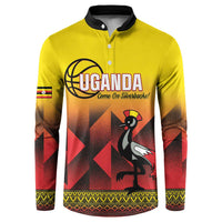 Uganda Basketball Custom Button Sweatshirt Come On Silverbacks African Pattern - Wonder Print Shop