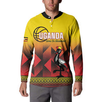 Uganda Basketball Custom Button Sweatshirt Come On Silverbacks African Pattern - Wonder Print Shop