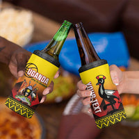 Uganda Basketball Custom 4 in 1 Can Cooler Tumbler Come On Silverbacks African Pattern - Wonder Print Shop