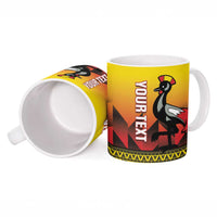 Uganda Basketball Custom Ceramic Mug Come On Silverbacks African Pattern - Wonder Print Shop