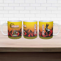 Uganda Basketball Custom Ceramic Mug Come On Silverbacks African Pattern - Wonder Print Shop