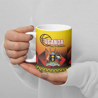 Uganda Basketball Custom Ceramic Mug Come On Silverbacks African Pattern - Wonder Print Shop
