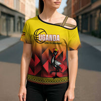 Uganda Basketball Custom Cross Shoulder Shirt Come On Silverbacks African Pattern - Wonder Print Shop
