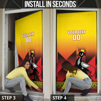 Uganda Basketball Custom Door Cover Come On Silverbacks African Pattern - Wonder Print Shop