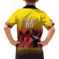 Uganda Basketball Custom Family Matching Long Sleeve Bodycon Dress and Hawaiian Shirt Come On Silverbacks African Pattern - Wonder Print Shop