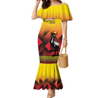 Uganda Basketball Custom Family Matching Mermaid Dress and Hawaiian Shirt Come On Silverbacks African Pattern - Wonder Print Shop