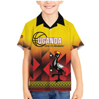 Uganda Basketball Custom Family Matching Mermaid Dress and Hawaiian Shirt Come On Silverbacks African Pattern - Wonder Print Shop