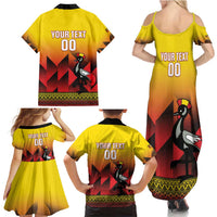 Uganda Basketball Custom Family Matching Summer Maxi Dress and Hawaiian Shirt Come On Silverbacks African Pattern - Wonder Print Shop